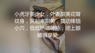 小虎牙美少女，外表甜美花臂纹身，笑起来甜美，震动棒插小穴，低低娇喘呻吟，闭上眼睛很享受